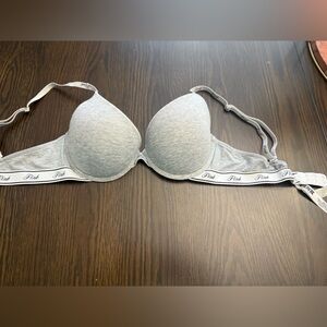 Victoria's Secret PINK Light Gray Lightly Padded T-Shirt Bra